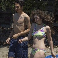 EXCLUSIVE: Singer Lorde at the beach with boyfriend