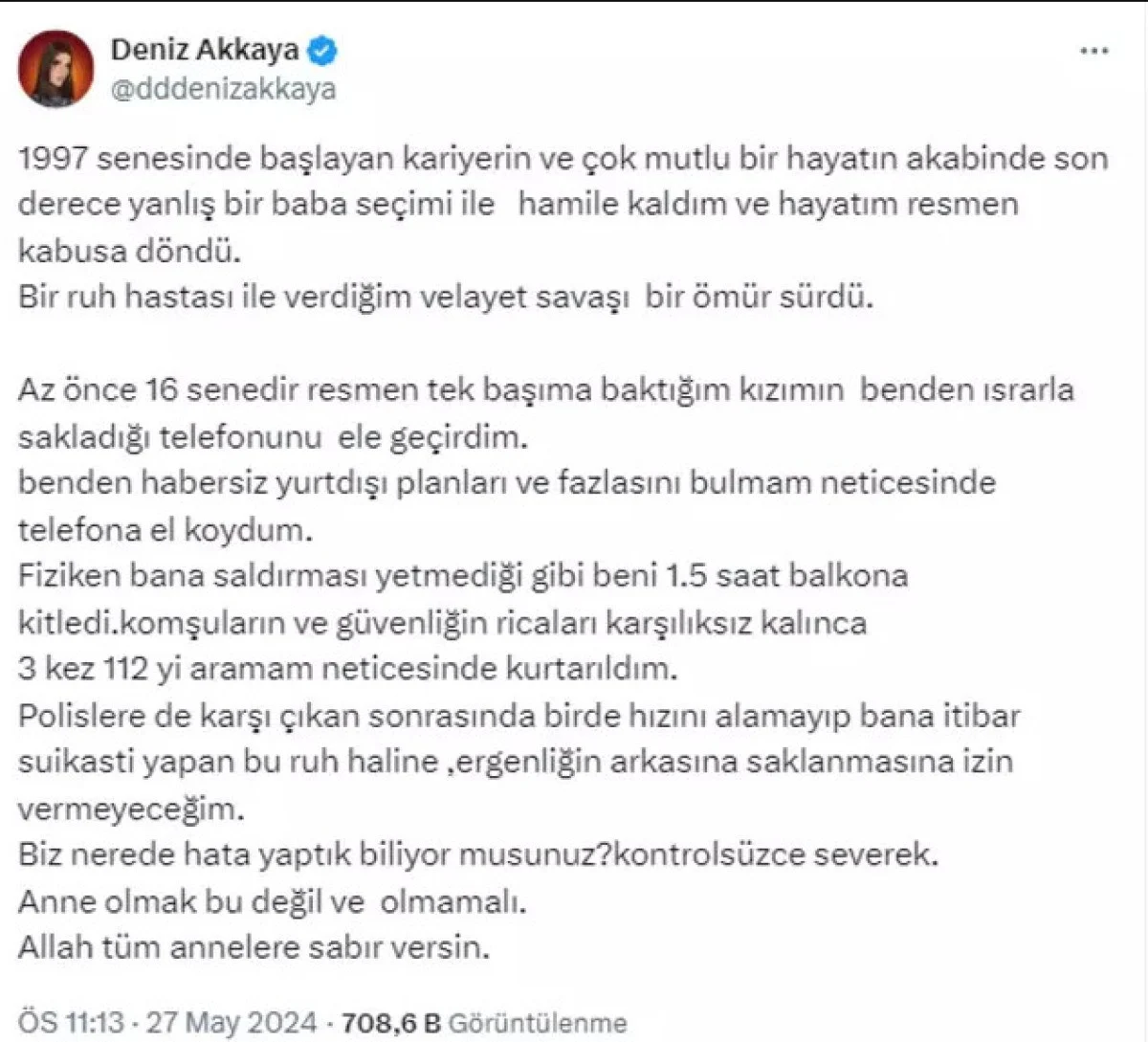 deniz akkaya cocugu balkona kitledi