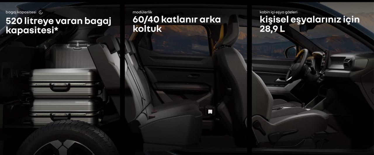 Buyuk Renault Duster saklama alanlari