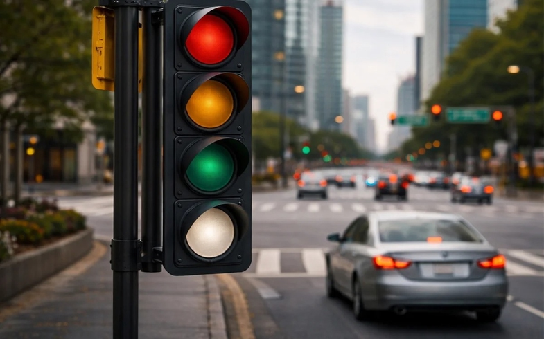 Beyaz Işık Göründü! Trafiğe Dördüncü Işık Geldi: Beyaz Trafik Işığı Nedir? 3 beyaz trafik isigi 3