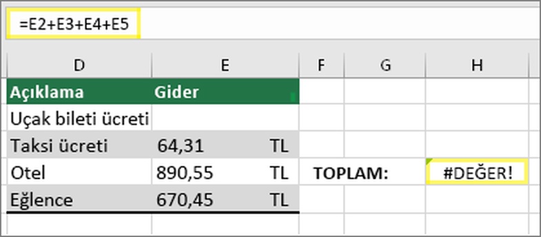 Sık Sık Karşımıza Çıkan 5 Excel Hata Kodu ve Çözüm Yolları (#YOK, #DEĞER!, #SAY/0!) 3 excel hata kodlari 2