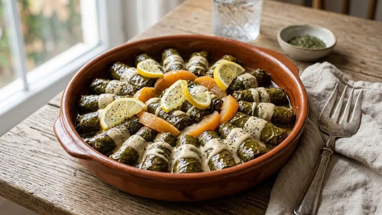 Ayvalı Tahinli Yaprak Sarma Tarifi, Nasıl Yapılır? (Videolu) 2 Ayvalı Tahinli Yaprak Sarma